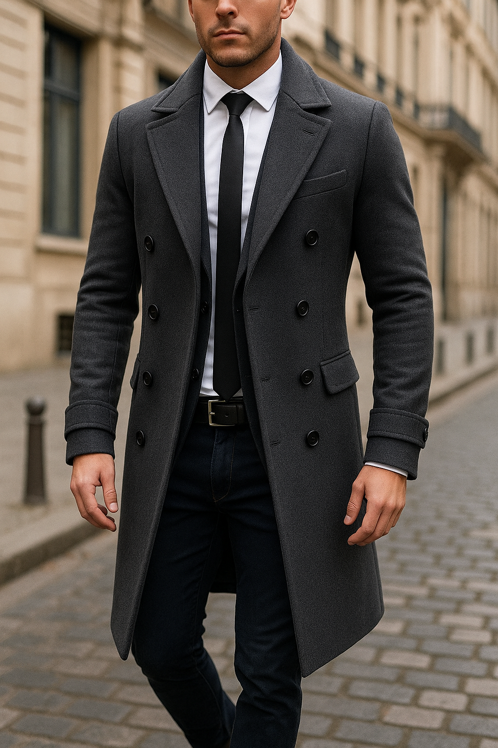 Sobretudo social masculino estilo italiano