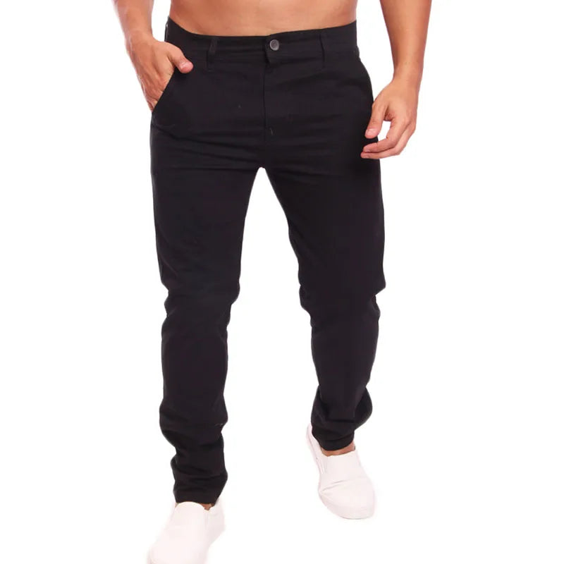 Calça sarja preta masculina