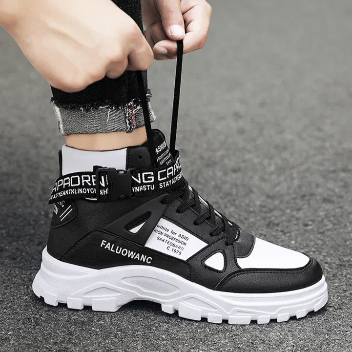 Botas masculinas de cano alto couro sintético