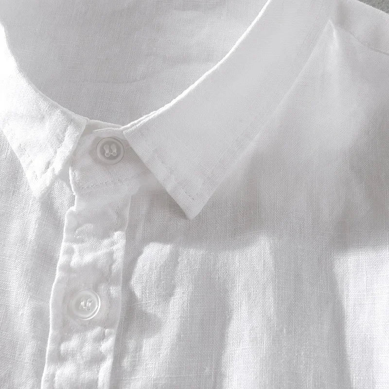 Camisa casual de linho masculina 3