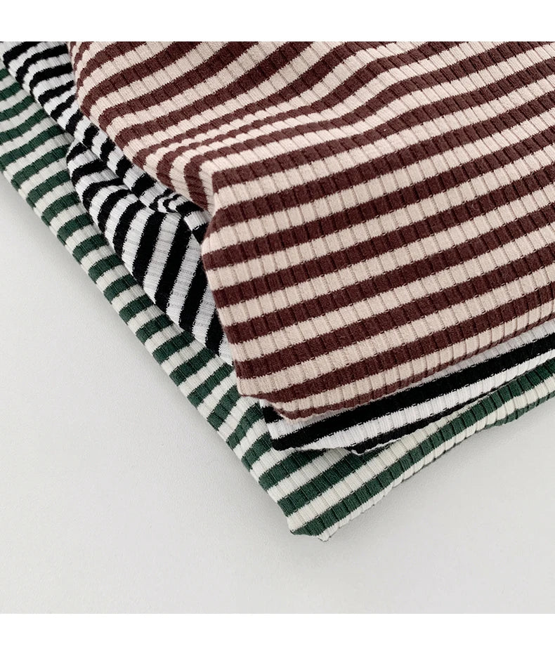 Camiseta listrada de manga curta feminina verão, retrô contraste fino gola redonda