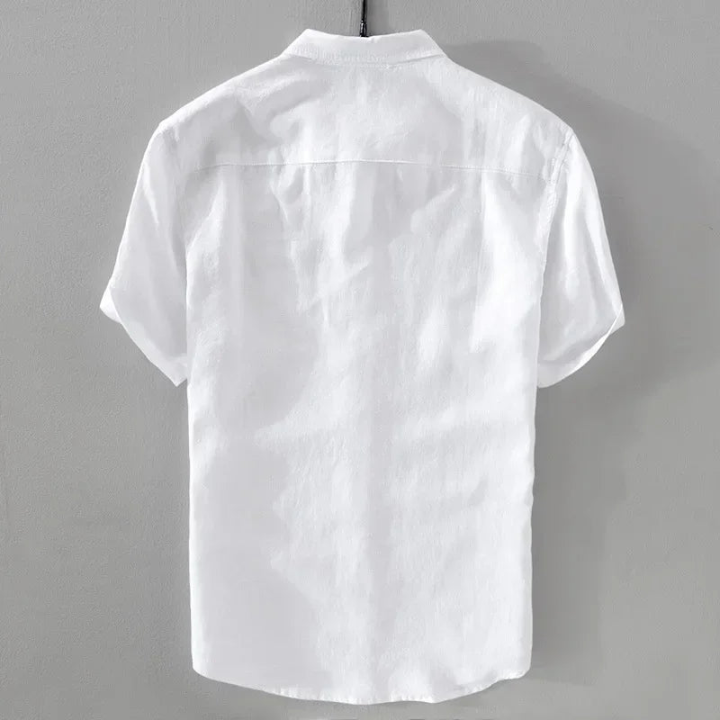 Camisa casual de linho masculina 3