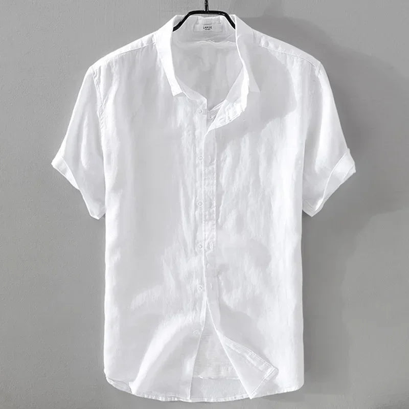 Camisa casual de linho masculina 3