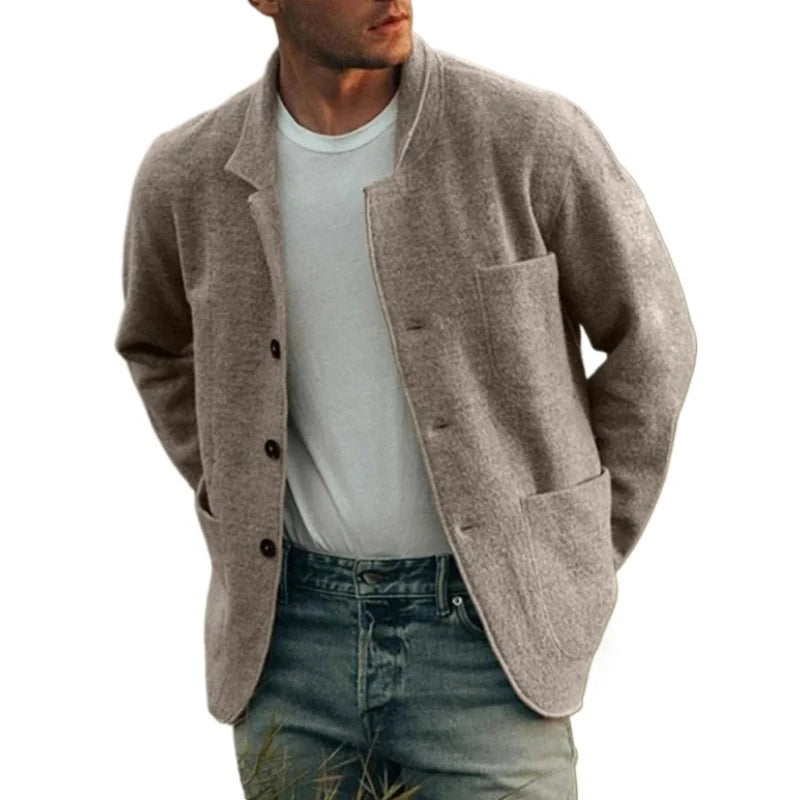 Jaqueta casual masculino cardigan