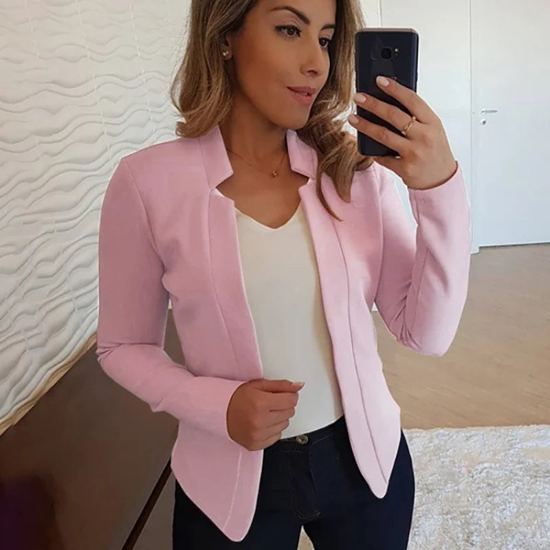 Casaco casual estilo blazer elegante feminino