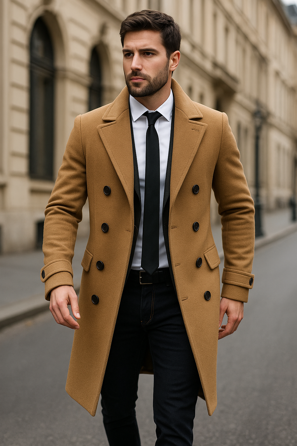 Sobretudo social masculino estilo italiano