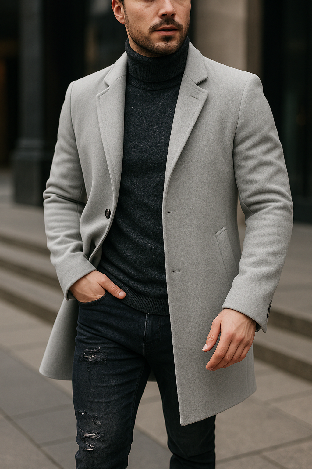 Sobretudo masculino estilo italiano