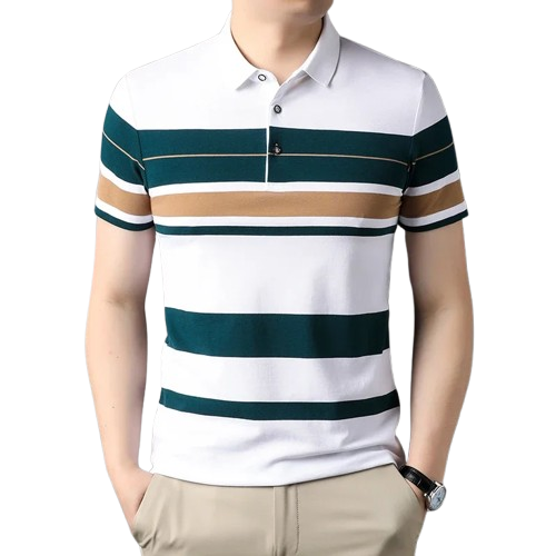 Polo masculina de verão listrada