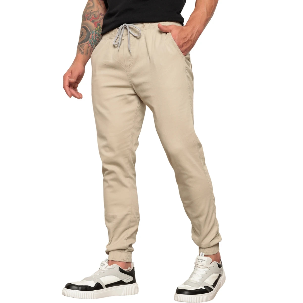 Calça sarja casual masculina