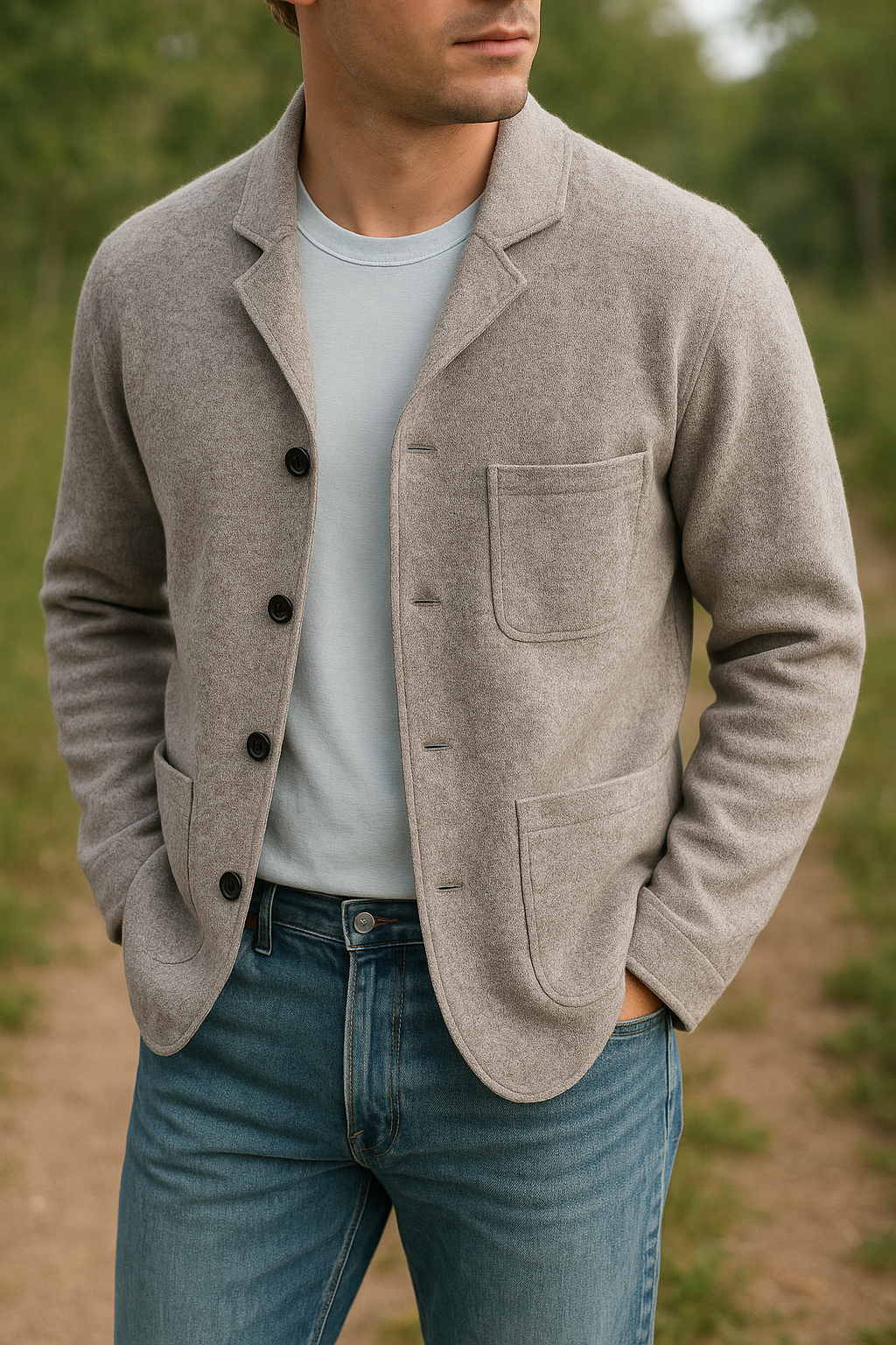 Casaco cardigan masculino