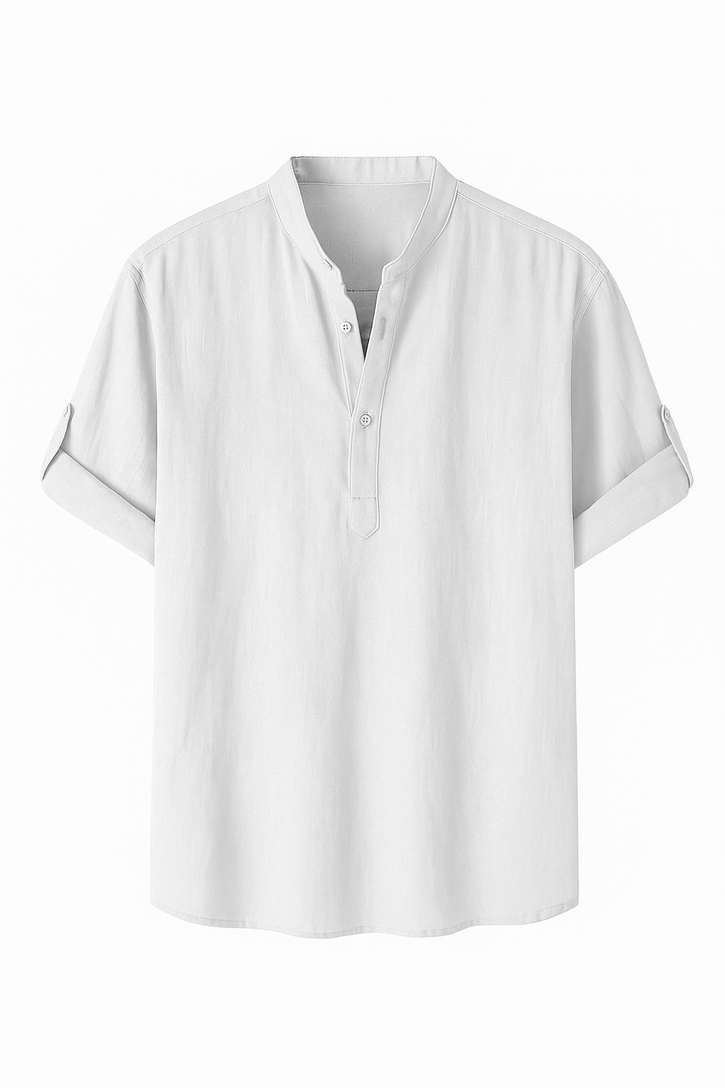 Camisa Henley Beach masculina manga longa de algodão