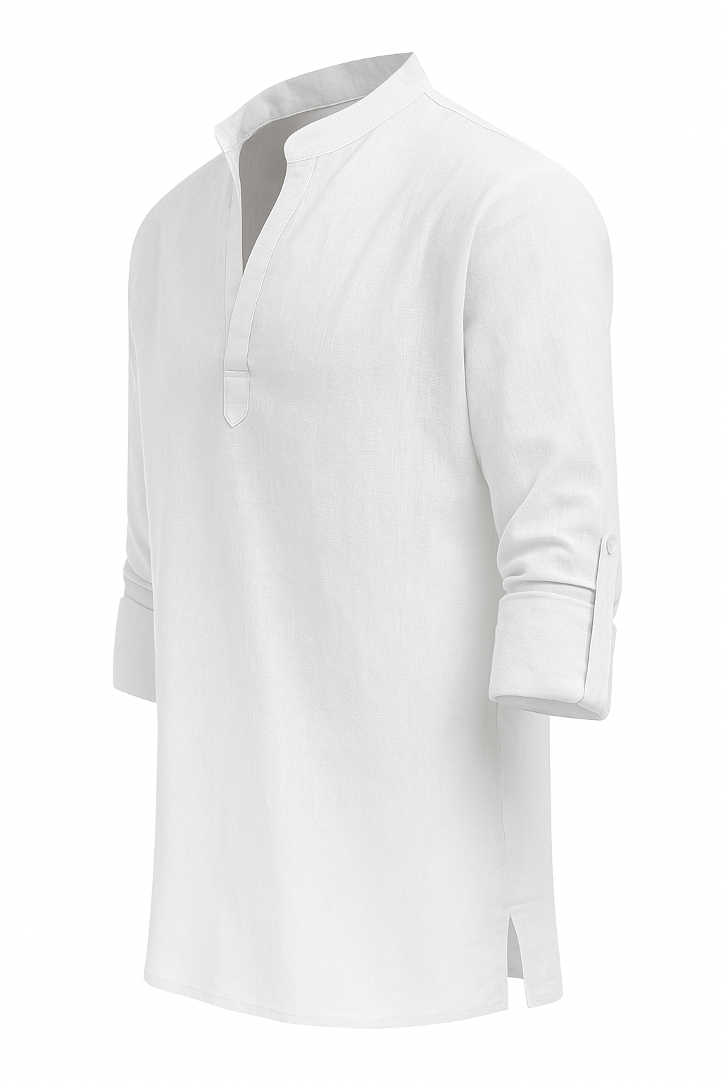 Camisa Henley Beach masculina manga longa de algodão