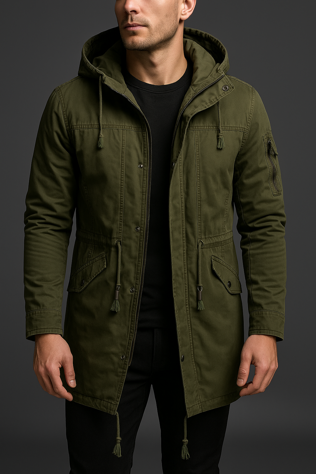 Jaqueta de inverno longa masculina