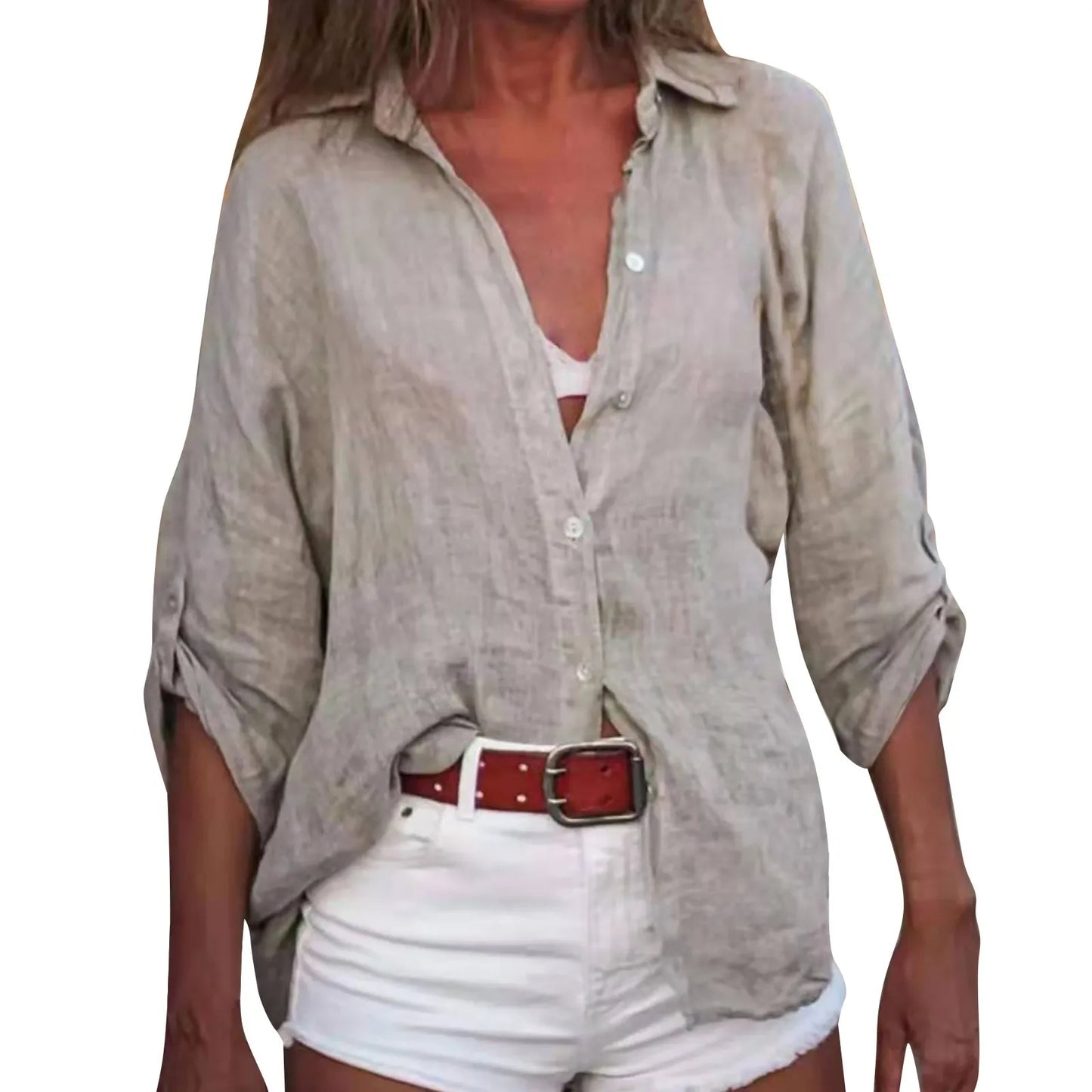 Blusinha de linho manga curta