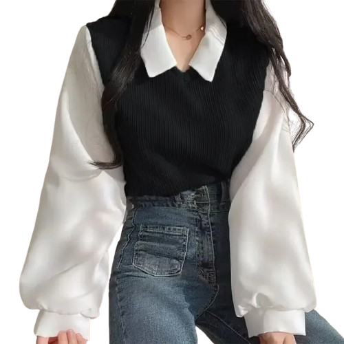 Blusinha duas peças gola polo