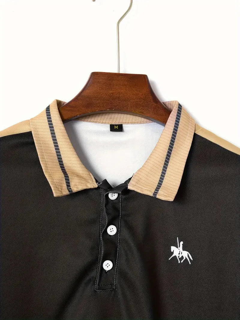 Polo masculina clássica estampada