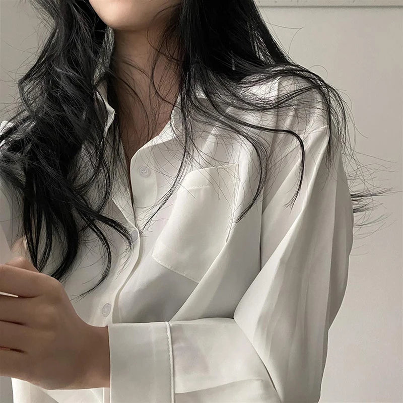 Camisa escritório básica elegante feminina