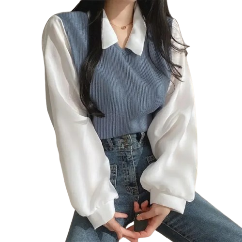 Blusinha duas peças gola polo