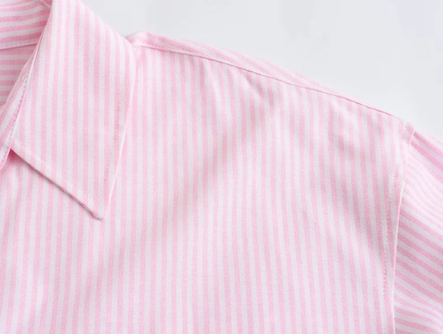 Camisa social feminina oxford lapela de algodão