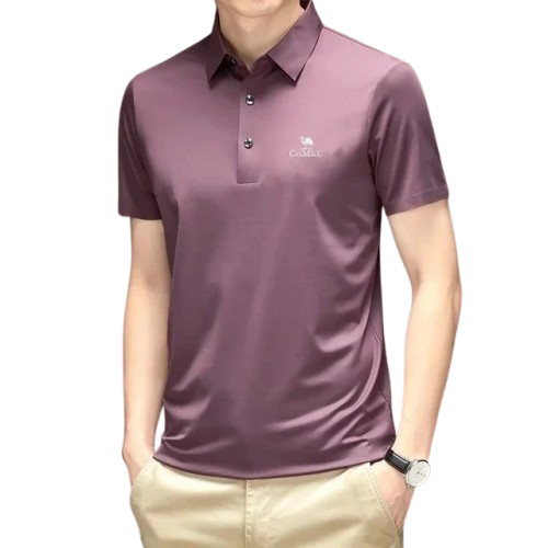 Polo camel de seda