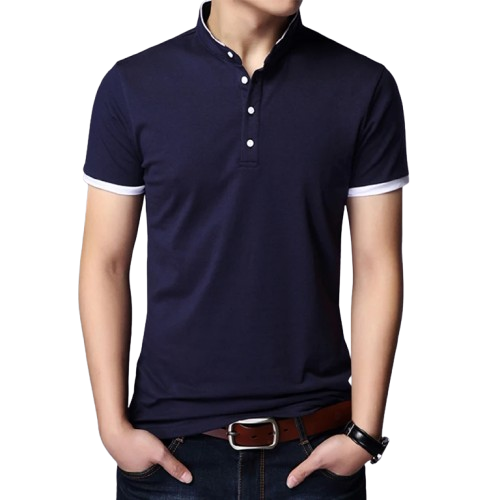 Polo masculina casual manga curta