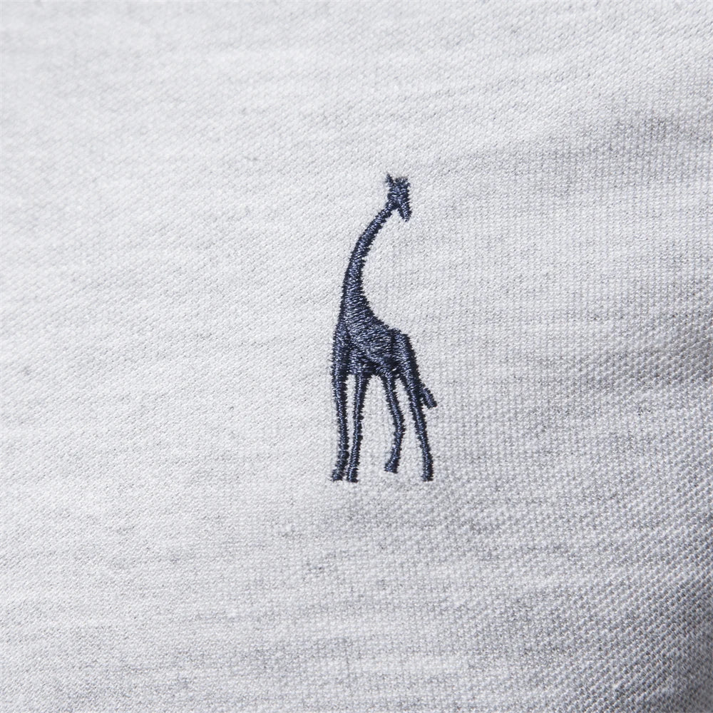 Polo bordado de manga comprida