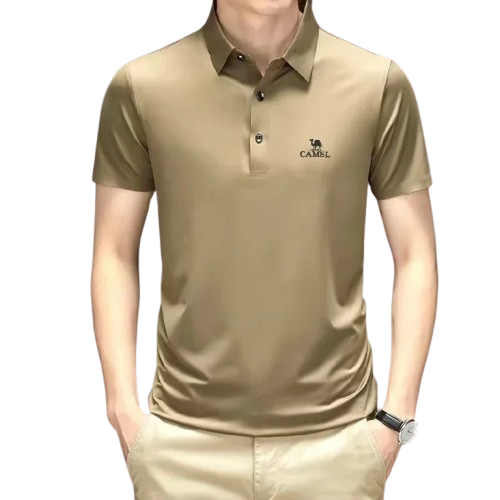 Polo camel de seda