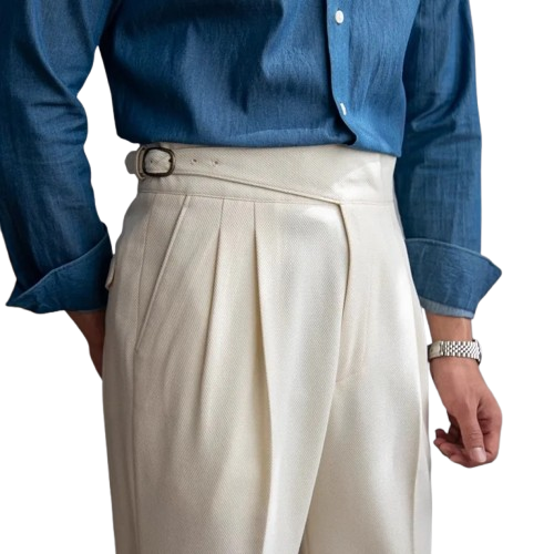 Calça social masculina coreana