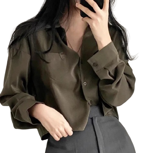 Camisa escritório básica elegante feminina