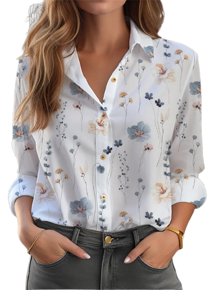 Camisa elegante feminina manga comprida