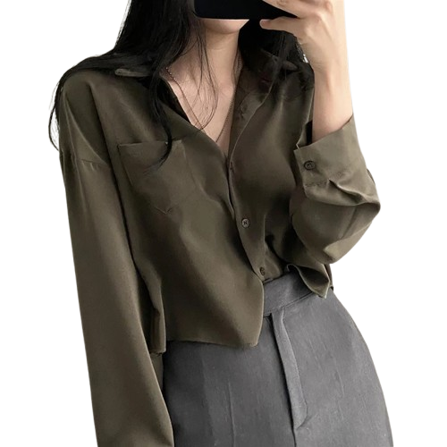 Camisa escritório básica elegante feminina