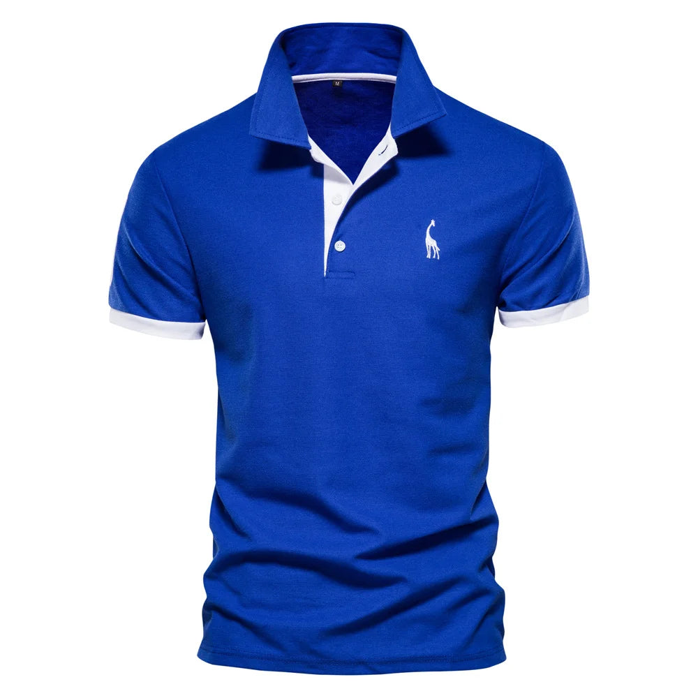 Polo bordado de algodão
