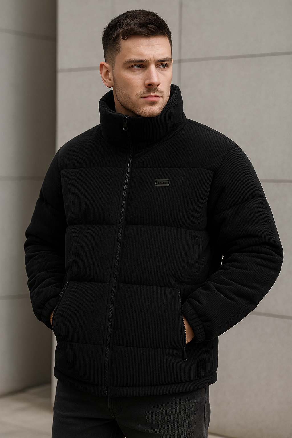 Jaqueta de veludo cotelê masculina